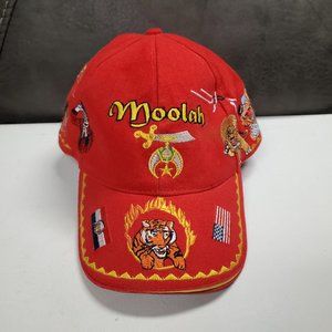 Hat Baseball Cap - Moolah Shrine Circus Embroidered Graphic Red Osfm Adjustable